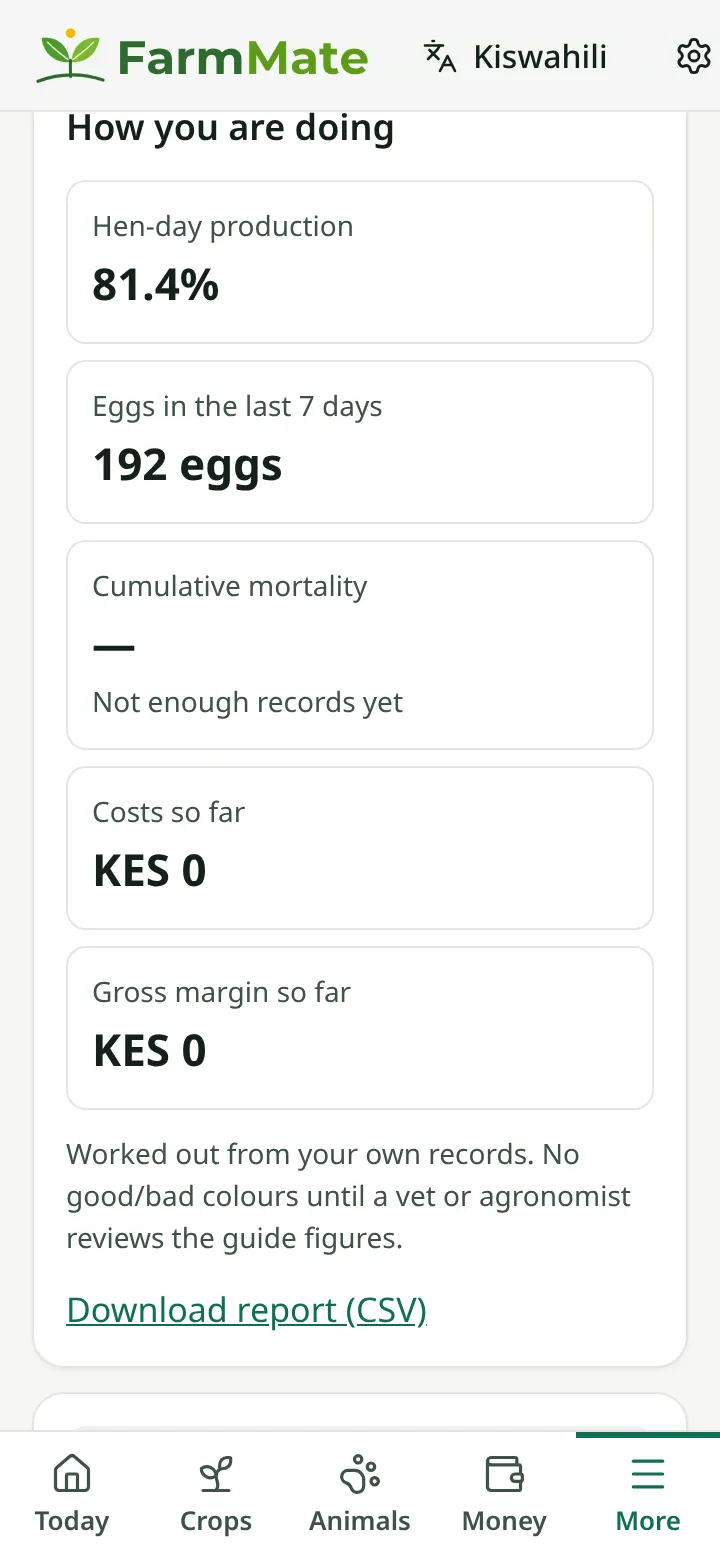 FarmMate app screenshot: Batch targets